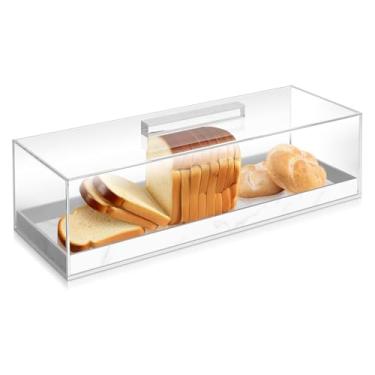 Imagem de Bandeja de Bolo Retangular Acrílica de Grão de Mármore Com Tampa, Suporte de Sobremesa Multifuncional para Armazenamento e Exibição, Ideal para Pães e Bolos
