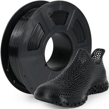 Imagem de IEMAI Filamento TPU 95A 1,75 mm, filamento de impressora 3D flexível e macio, forte adesão e durabilidade, sem emaranhados, carretel preto de 1 kg para peças de proteção, vestíveis e uso industrial