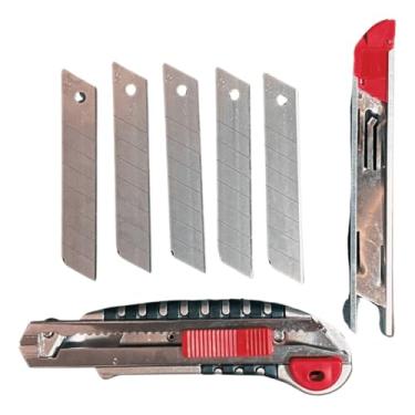 Imagem de Kit Estilete Profissional Com 5 Lâminas Automático Ergonômico