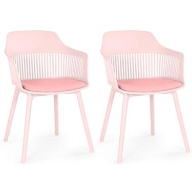 Imagem de Kit 2 Cadeiras de Jantar Estofada Marcela (Rosa)