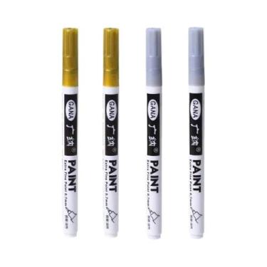 Imagem de Canetas Marcadoras Permanentes - 0,7mm Extra Finas - Preta e Branca - 