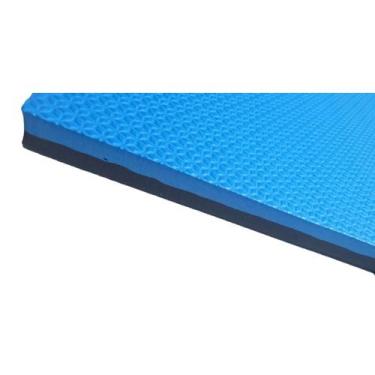 Imagem de Colchonete EVA 100x50x2cm 20mm Dupla Face Azul Royal e Preto - Tatame
