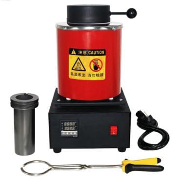 Imagem de Indução digital de 2kg-3kg Máquina de derretimento de ouro para forno de fusão de fusão com 2-3 kg de grafite cadinho para fundição de jóias, derretimento de ouro, prata, cobre,3kg,220v