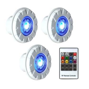 Imagem de Kit 3 Led Refletores Rgb Para Piscina + Controladora E Fonte - Shop da