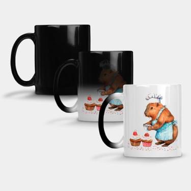 Imagem de Caneca Magica Porcelana Muda de Cor - 325ml - CAPIVARA MAMAE BOLO 2