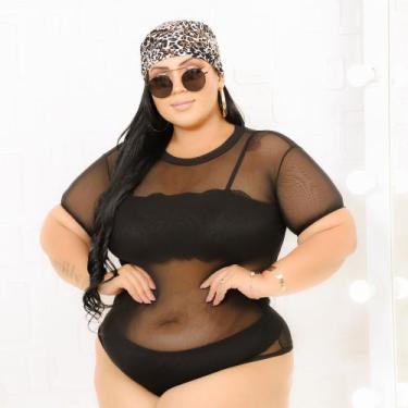 Imagem de Boby com Cropped Plus Size Tendência de Verão Moda Feminina  - Nanda F