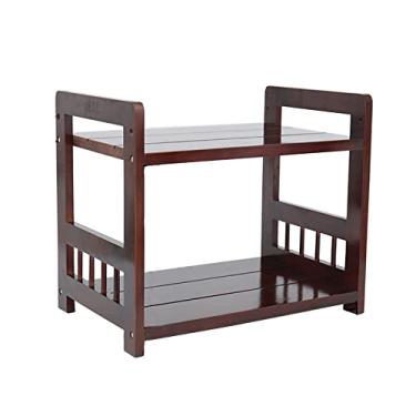 Imagem de Suporte de impressora Suporte de impressora de 2 níveis para impressora, escritório, mesa, prateleira de impressora de madeira, organizador de arquivos domésticos, rack de armazenamento, suporte de