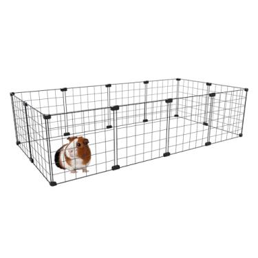 Imagem de Cercado Pet para Porquinho da Índia 60x120cm com 30cm Altura Simples Tela Aramada Malha de 5cm (Branco)