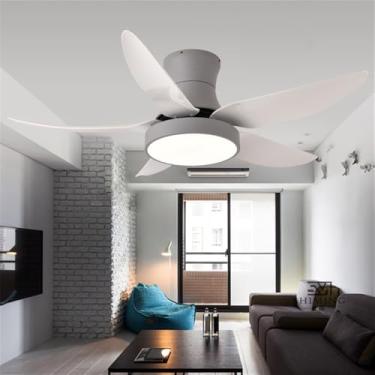 Imagem de Ventilador de teto com iluminação LED de estilo moderno nórdico, simples, ideal para sala de estar, restaurante,quarto e quarto infantil(1 unidade) (Estilo 10)