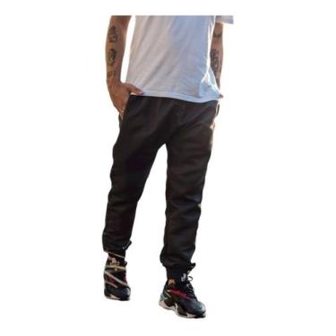 Imagem de Calça Tactel Masculina Skinny Jogger Bolsos Elastico Barra - FR, Preto