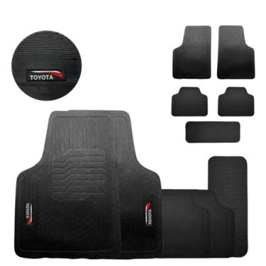 Imagem de Jogo de Tapete Borracha Automotivo Com Logo 5 Peças Bordado Compatível com Corolla 2009 2010 2011 2012 2013 2014 Com Logo Lavável Durável Resistente