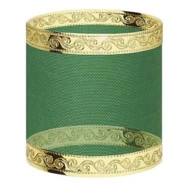 Imagem de Fita Voil Aramada Verde-musgo E Ouro 5cm X 10m - Fitas Regina Woldmann