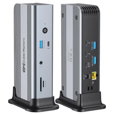 Imagem de Cable Matters [Certificação Intel] Dock Thunderbolt 5 11 em 1 com compartilhamento Thunderbolt - 80Gbps ou 120Gbps com aumento de largura de banda, até triplo 4K @144Hz no Windows 11, até Dual 6K