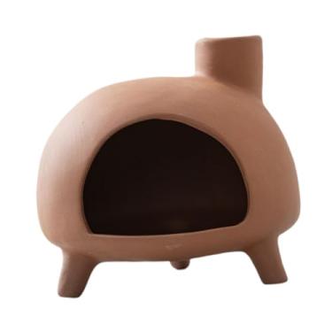Imagem de XLWLLNJ Censador de incenso Censador Único peça central do presente Cerâmica Incense Stand Incense Burner para Tea House Desktop Hotel Bedroom Office, Tijolo Vermelho