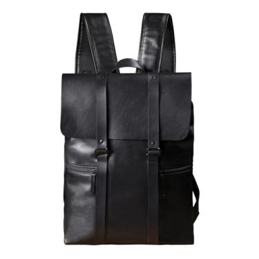 Imagem de Mochila artesanal de couro de vaca para laptop de 16 polegadas para homens bolsa de ombro casual mochila macia de couro genuíno para homens