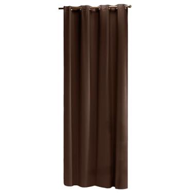 Imagem de Cortina Blackout PVC (Plástico) com UMA FOLHA Corta Luz 100% 1,40M x 2,80M de Parede com Ilhós (TABACO)