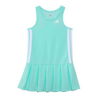 Imagem de adidas Vestido de tênis regata para meninas (bebê/criança pequena), Semiflash Aqua, 6 Anos