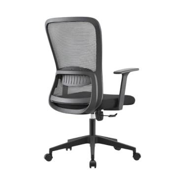 Imagem de Cadeira de Escritório Ergonômica Tela Mesh Suporte Lombar Rodízios Capacidade 120kg Cinza