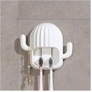 Imagem de Porta Escova De Dente De Parede Cacto (Branco)
