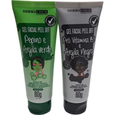 Imagem de Kit Gel Facial Peel Off Argila Verde e Argila Negra Dermachem 60g + 60