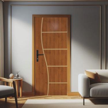 Imagem de Folha de Porta de Madeira 210x60cm Duraplac Marrom