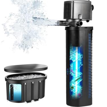 Imagem de Hypool Filtro U-V de aquário 600 GPH para tanque de peixes grande de 75-300 galões, banheira de mergulho a frio, filtro pequeno de lago de carpas meio de polimento de água, desodorização de máquina de