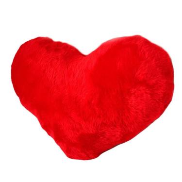 Imagem de Almofada De Coração Pelúcia Pelo Curto Vermelho Para Decoração