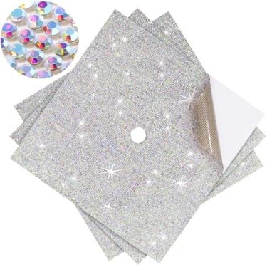 Imagem de MotiMind 3 peças de adesivos de decoração de boné de graduação faça você mesmo, papel de construção de cristal de strass brilhante para capinhas de graduação, sessões de fotos, álbuns de recortes