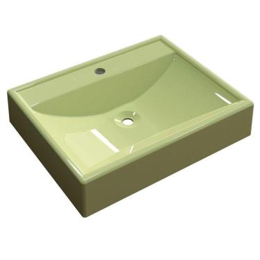 Imagem de Cuba Pia De Apoio Para Banheiro Retangular Rt49 C08 Verde Acqua
