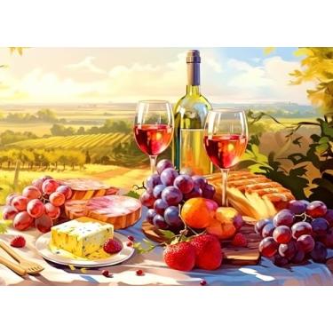 Imagem de HUADADA Quebra-cabeça para adultos 1000 peças, piquenique com pôster interloque perfeitamente letra na parte de trás sem poeira, decoração de casa brinquedo de presente de festa de aniversário para