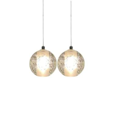 Imagem de Kit 2 Pendente Darya Cristal Ball Esfera Lavabo Mesa Sala - NOBRE LUZ