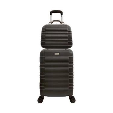 Imagem de Mala de Bordo com Frasqueira Viagem Expansiva Rígida com rodinha Dupla  Avião Mão pequena 10kg Abs-Unissex
