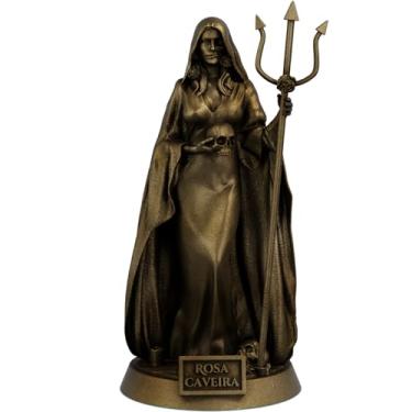 Imagem de Estátua Pombagira Rosa Caveira Imagem Umbanda Candomblé (Cor Ouro Velho)