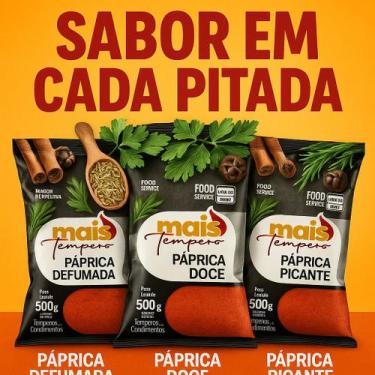 Imagem de Kit 3 Páprica Defumada + Doce + Picante 500g De Cada 1,5kg Total - Mai
