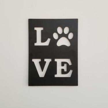 Imagem de Quadro Pet Love Mdf Preto 38cm X 28cm Com Dupla Face. - By Hands