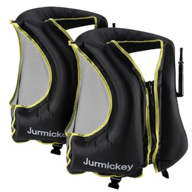 Imagem de Jurmickey Colete De Mergulho Com Snorkel De 2 Peças Para Adultos, Colete Inflável Para Mergulho Com Snorkel Para Homens E Mulheres, Jaqueta De Natação Portátil E Colete De Flutuação Para Mergulho Co