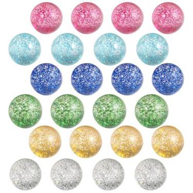 Imagem de Bouncy Balls Pllieay Glitter 32 mm, 6 cores para crianças, 24 unidades
