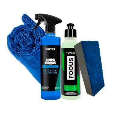Imagem de Kit Automotivo Removedor Chuva Acida Restaura Desengordura Espelho Focus 240ml + Limpa Vidros 500ml Vonixx