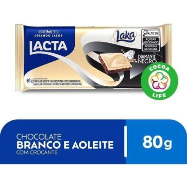 Imagem de Kit c/ 4 Barra Chocolate Branco Laka Diamante Negro 80g - Lacta