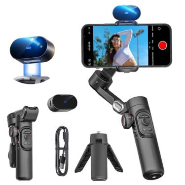 Imagem de Estabilizador gimbal para smartphone AOCHUAN XE Versão IA, rastreamento por IA sem app, controle gestual, rotação 360°, 3 eixos, tripé, portátil, dobrável, para iPhone/Android, TikTok/YouTube (preto)