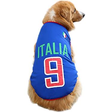 Imagem de GabeFish Camiseta Copa do Mundo de Cachorro Animais de Estimação Futebol Jersey Esportes Futebol Seleção Nacional Colete Gato Roupas de Verão Moda Itália 4XG