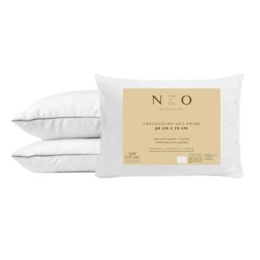 Imagem de Kit 3 Travesseiros Neo Prime Percal 233 Fios Camesa Ecopluma 50x70cm