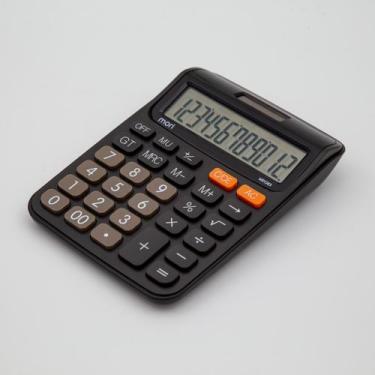 Imagem de Calculadora De Mesa Grande 12 Dígitos Solar Escritório - Mori, Preto