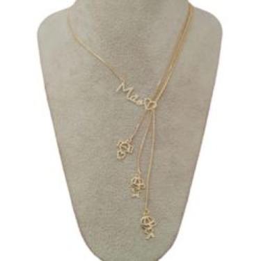 Imagem de Gravatinha Mãe 3 Filhos, 1 Menina e 2 Meninos Folheado - Crislu Semi J