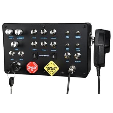 Imagem de SIM-PANEL Classic 2 Button Box for ATS/ETS2 (American Truck Simulator/Euro Truck Simulator) (Classic Finish with CB Communications (Matte Black))