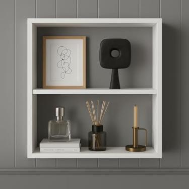 Imagem de ESTANTE NICHO 50X50CM CUBO BRANCO FUNCIONAL E ELEGANTE PARA ORGANIZAR E DECORAR SEU ESPAÇO ARMARIO FOTOS QUADROS