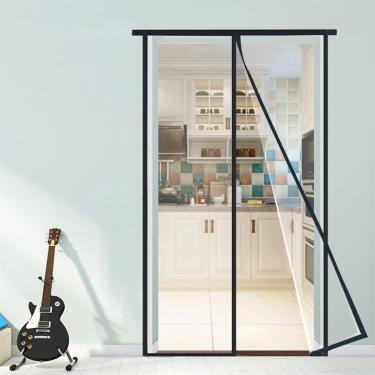 Imagem de Cortina De Porta Com Isolamento Térmico Transparente - Tampa De Porta De Plástico Magnético - Mantenha Aquecido No Inverno Fresco No Verão Fecho Automático Para Ar Con, Clear, 80x210cm