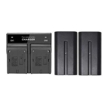 Imagem de 2bateria Np-f750/f770 Iluminador Led + Carregador Duplo Np-f - N&D