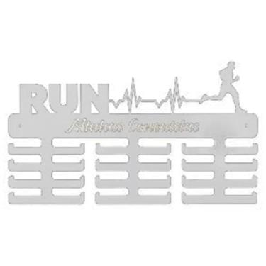 Imagem de Porta Medalhas Branco Corrida Run Corredor Exercício Funcional MDF Per