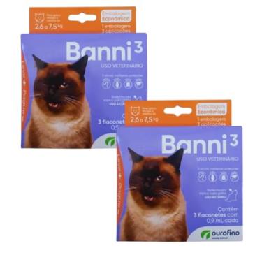Imagem de Kit 2 Caixas C/ 6 Flaconetes Banni 2,6 A 7,5kg Sarna Pulga